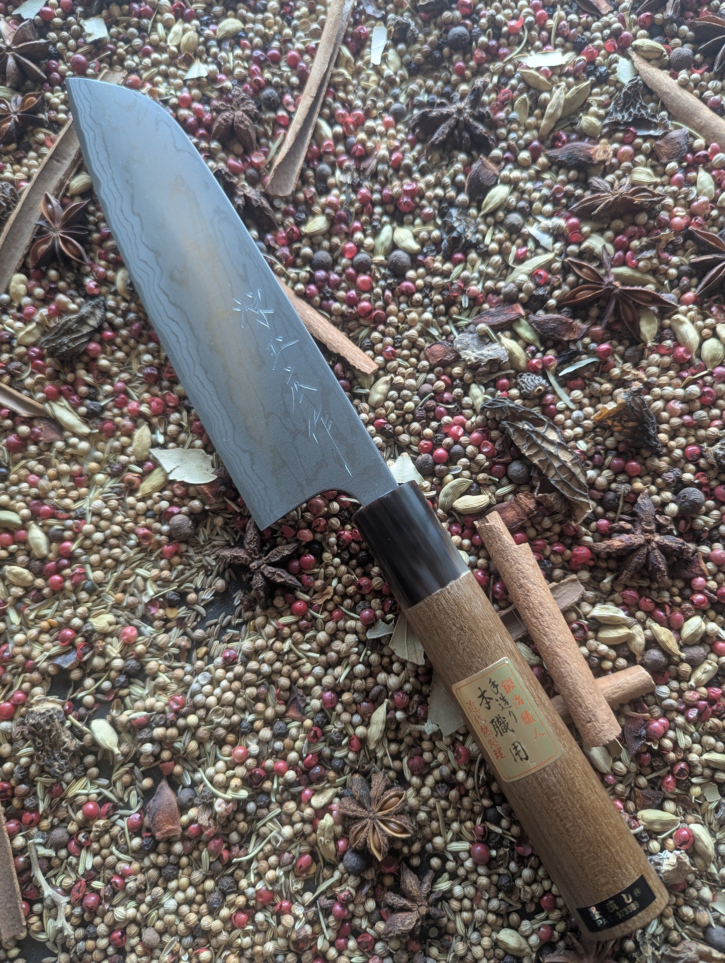 170mm Vintage Damascus Santoku