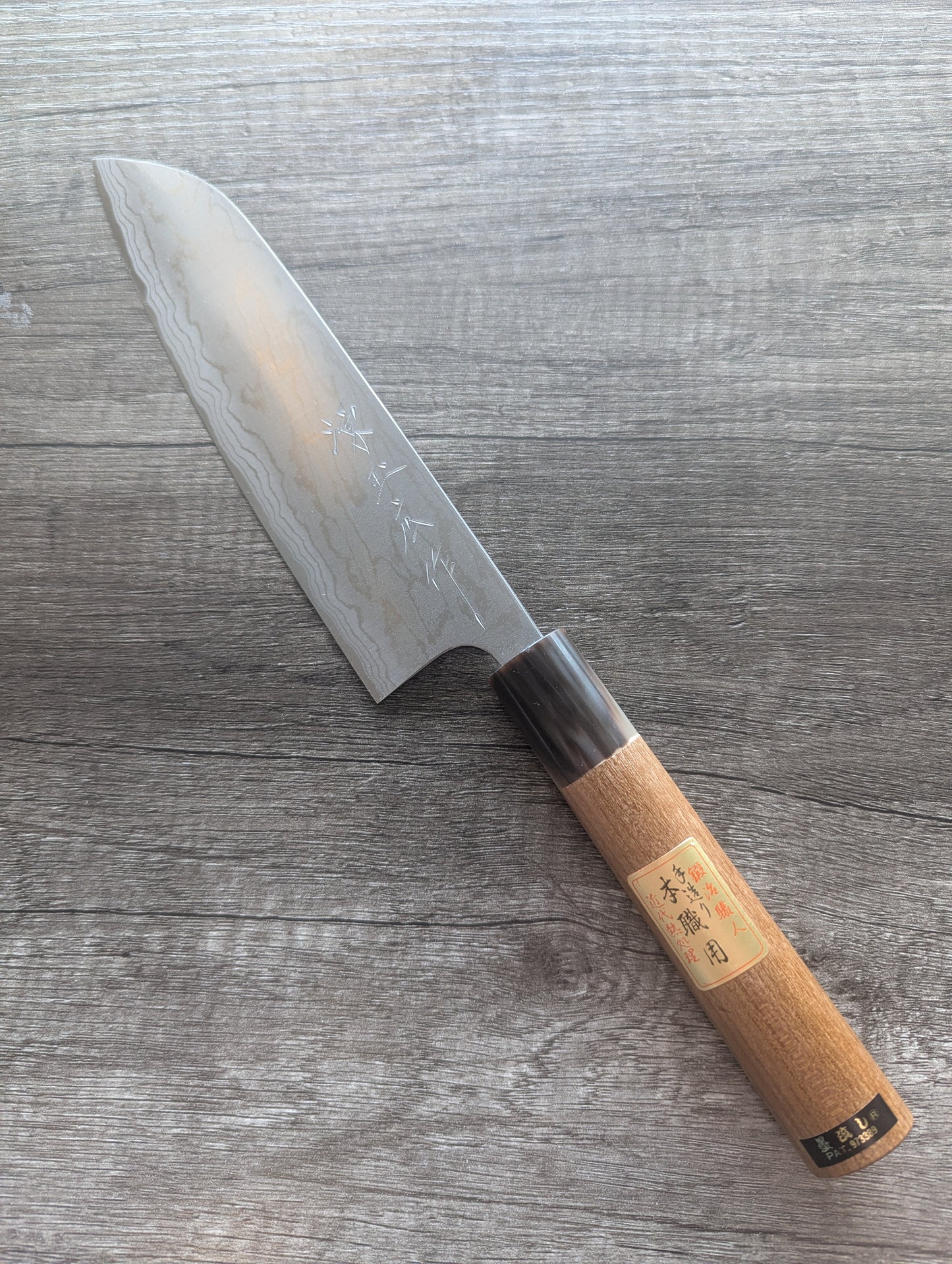170mm Vintage Damascus Santoku