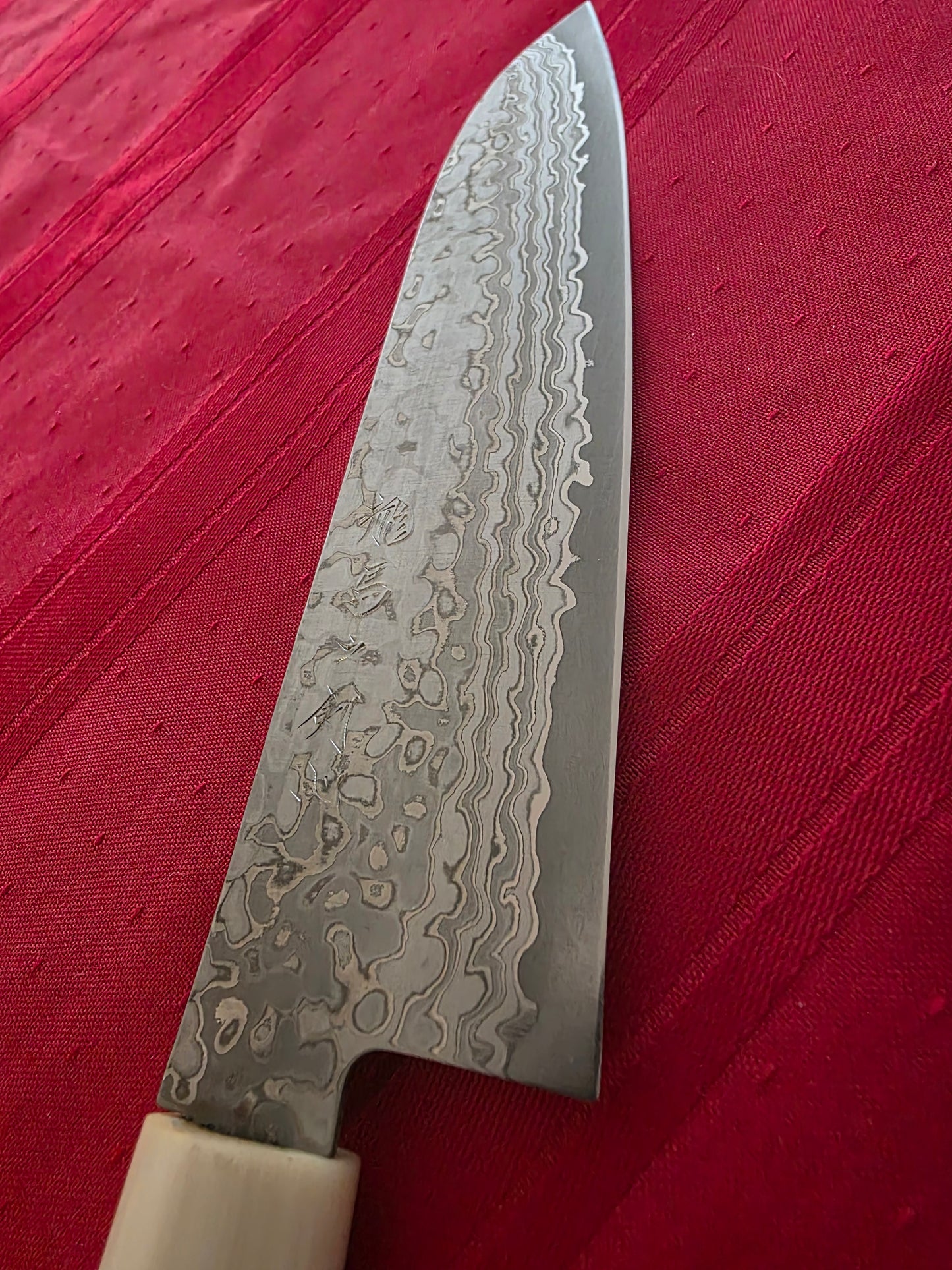 190mm Tosa Silver No.3 Damascus Gyuto