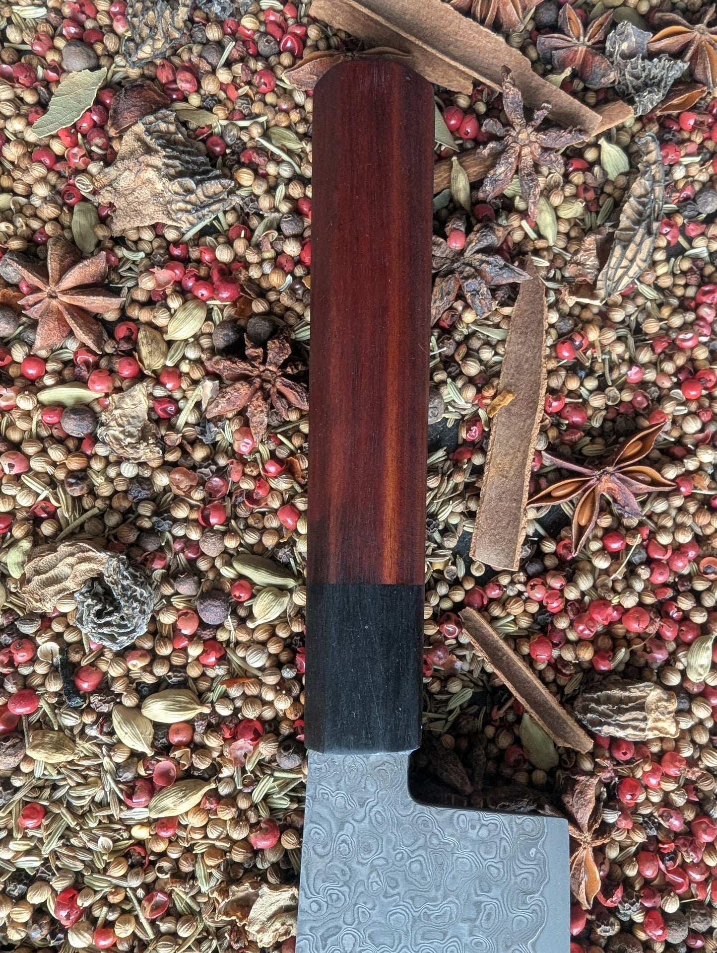 170mm Etched San Mai Damascus Nakiri